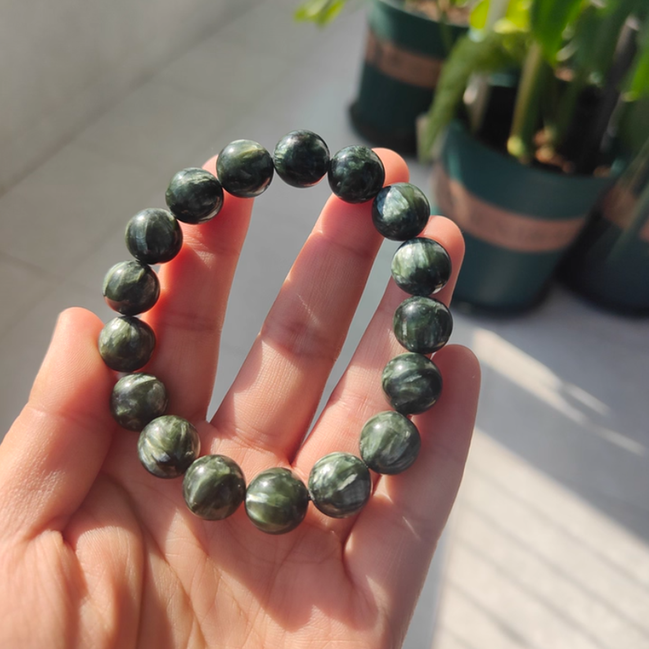 Green Charoite's Emerald Swirl: Growth & Balance Bracelet