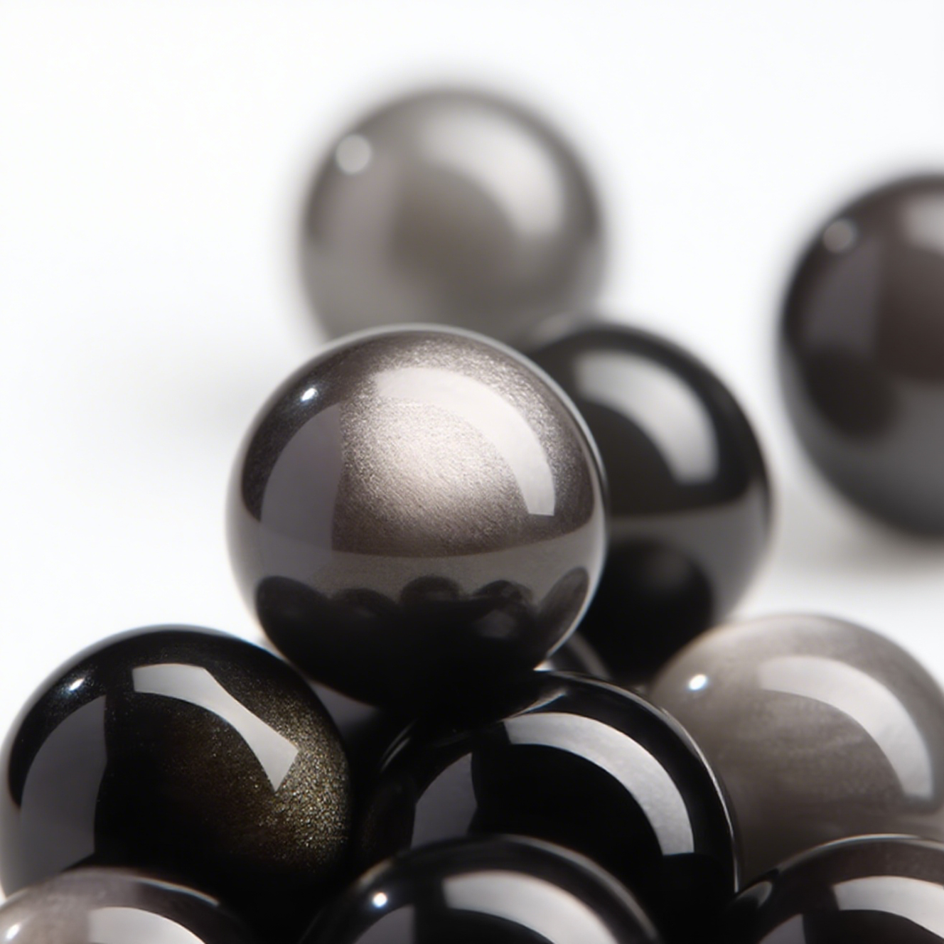 Black Silver Sheen Obsidian's Veiled Shield: Protection & Resilience Bracelet