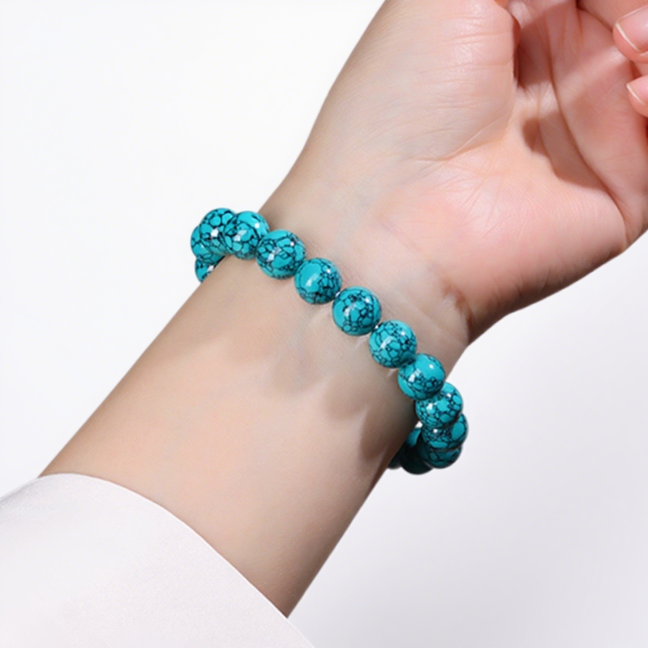 Turquoise's Azure Vein Shield: Calm & Wisdom Bracelet