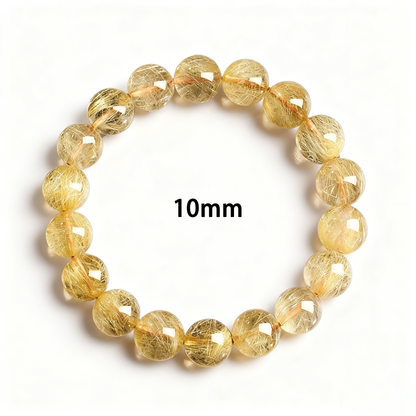 Golden Rutilated Quartz's Radiant Glint: Abundance & Vitality Bracelet