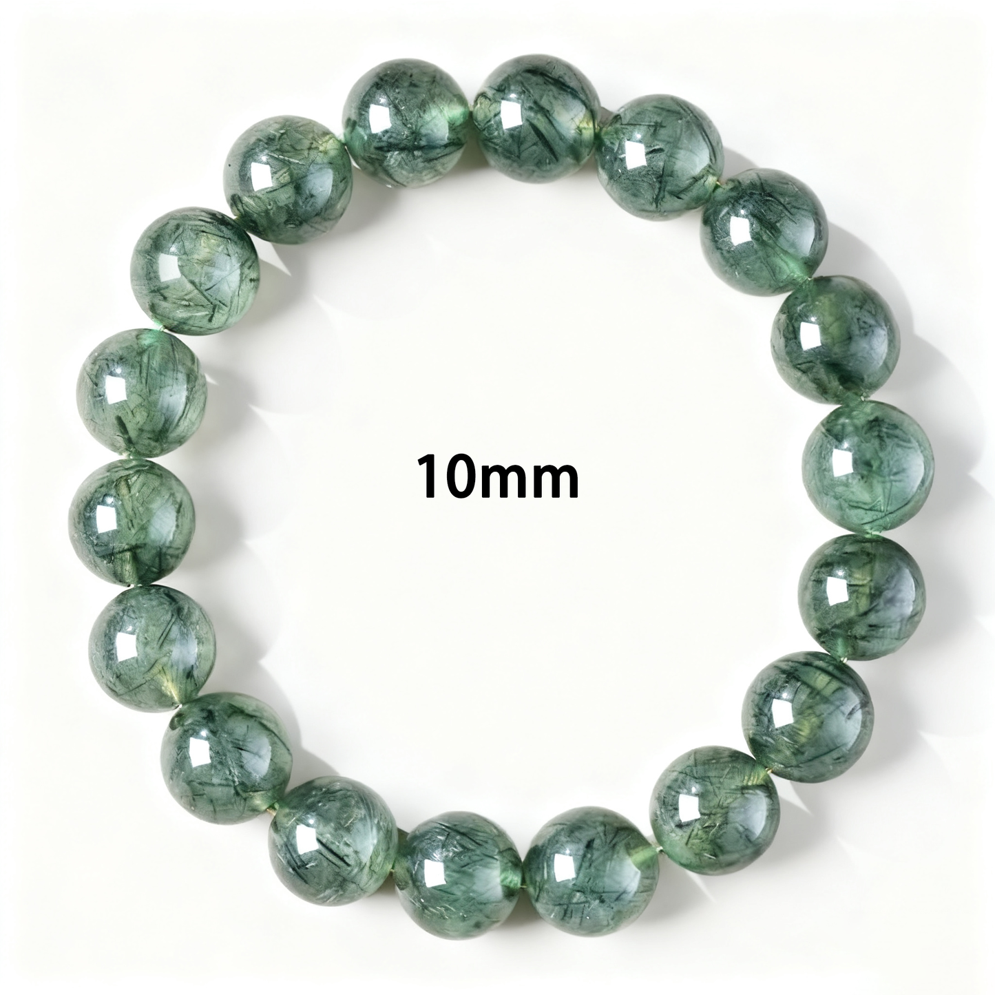 Green Rutilated Quartz's Verdant Glimmer: Vitality & Prosperity Bracelet