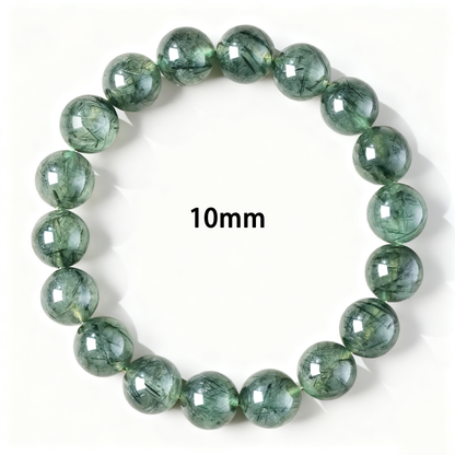 Green Rutilated Quartz's Verdant Glimmer: Vitality & Prosperity Bracelet