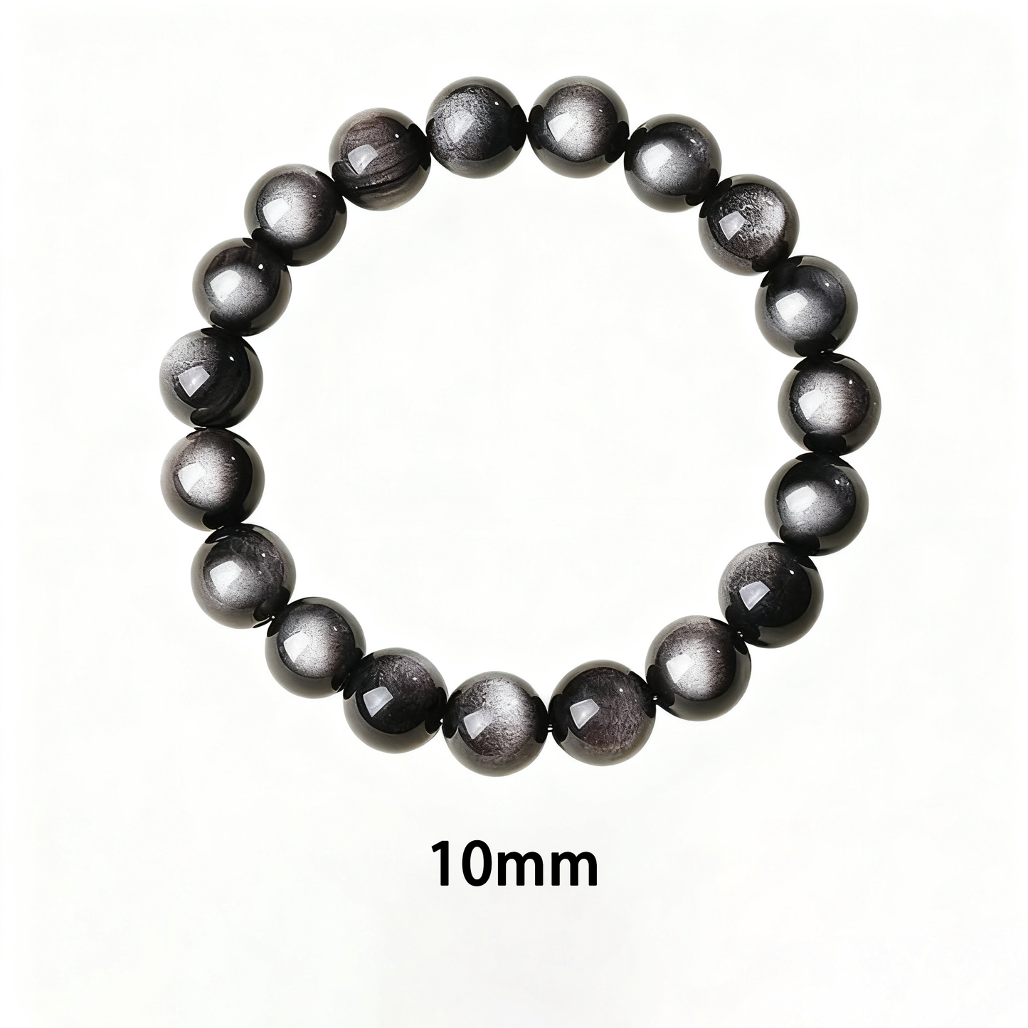 Black Silver Sheen Obsidian's Veiled Shield: Protection & Resilience Bracelet