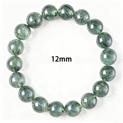 Green Rutilated Quartz's Verdant Glimmer: Vitality & Prosperity Bracelet