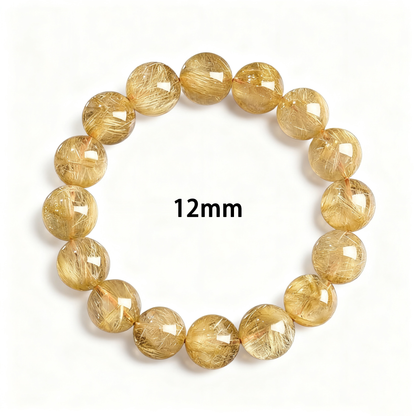 Golden Rutilated Quartz's Radiant Glint: Abundance & Vitality Bracelet