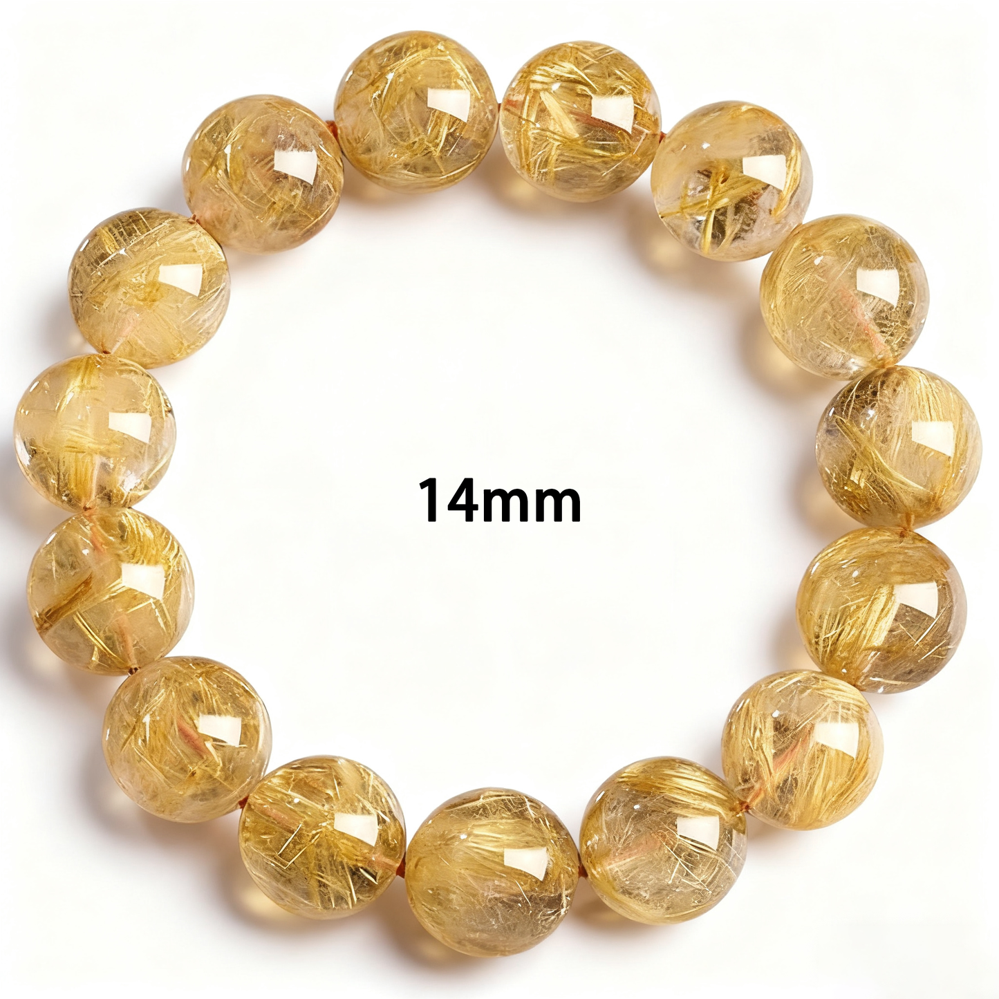 Golden Rutilated Quartz's Radiant Glint: Abundance & Vitality Bracelet