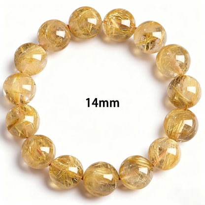Golden Rutilated Quartz's Radiant Glint: Abundance & Vitality Bracelet