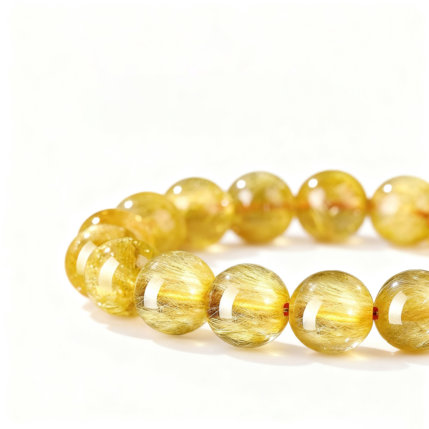 Golden Rutilated Quartz's Radiant Glint: Abundance & Vitality Bracelet