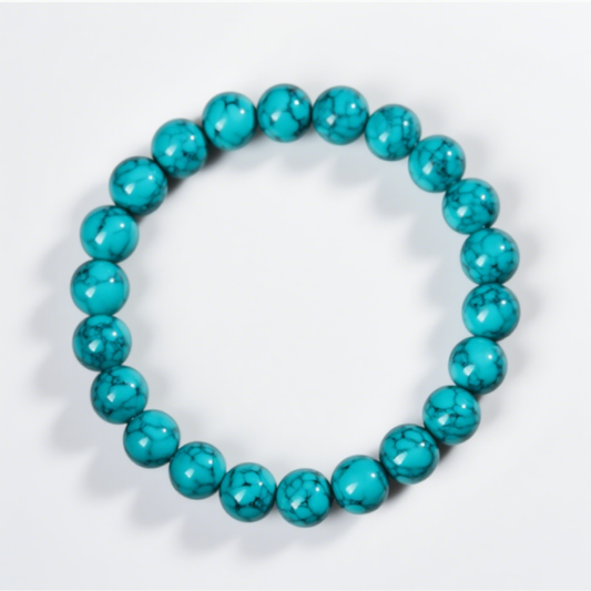 Turquoise's Azure Vein Shield: Calm & Wisdom Bracelet
