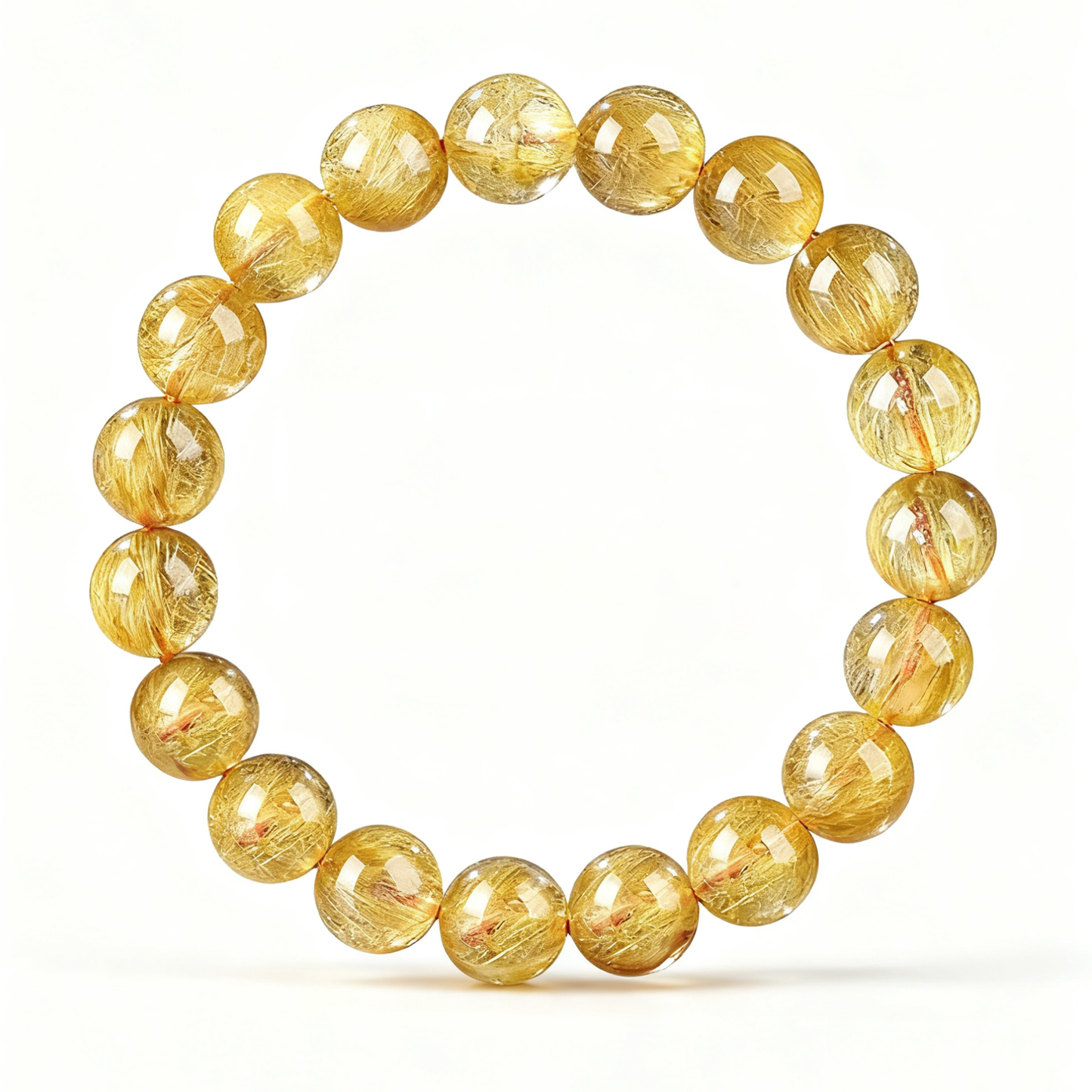Golden Rutilated Quartz's Radiant Glint: Abundance & Vitality Bracelet