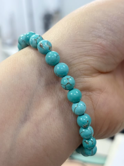 Turquoise's Azure Vein Shield: Calm & Wisdom Bracelet
