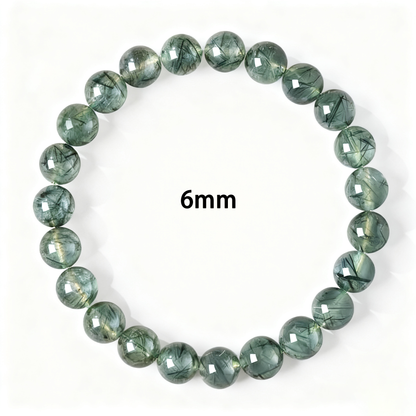 Green Rutilated Quartz's Verdant Glimmer: Vitality & Prosperity Bracelet