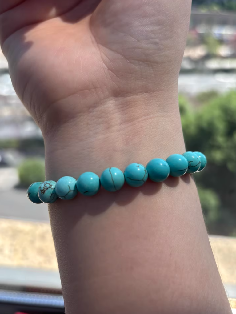 Turquoise's Azure Vein Shield: Calm & Wisdom Bracelet
