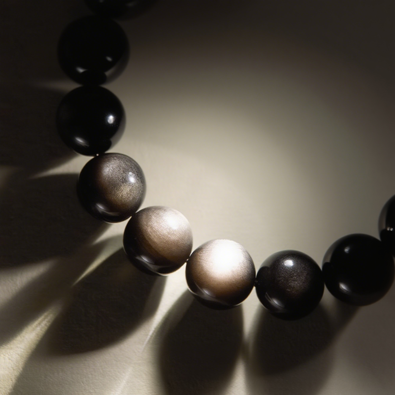 Black Silver Sheen Obsidian's Veiled Shield: Protection & Resilience Bracelet