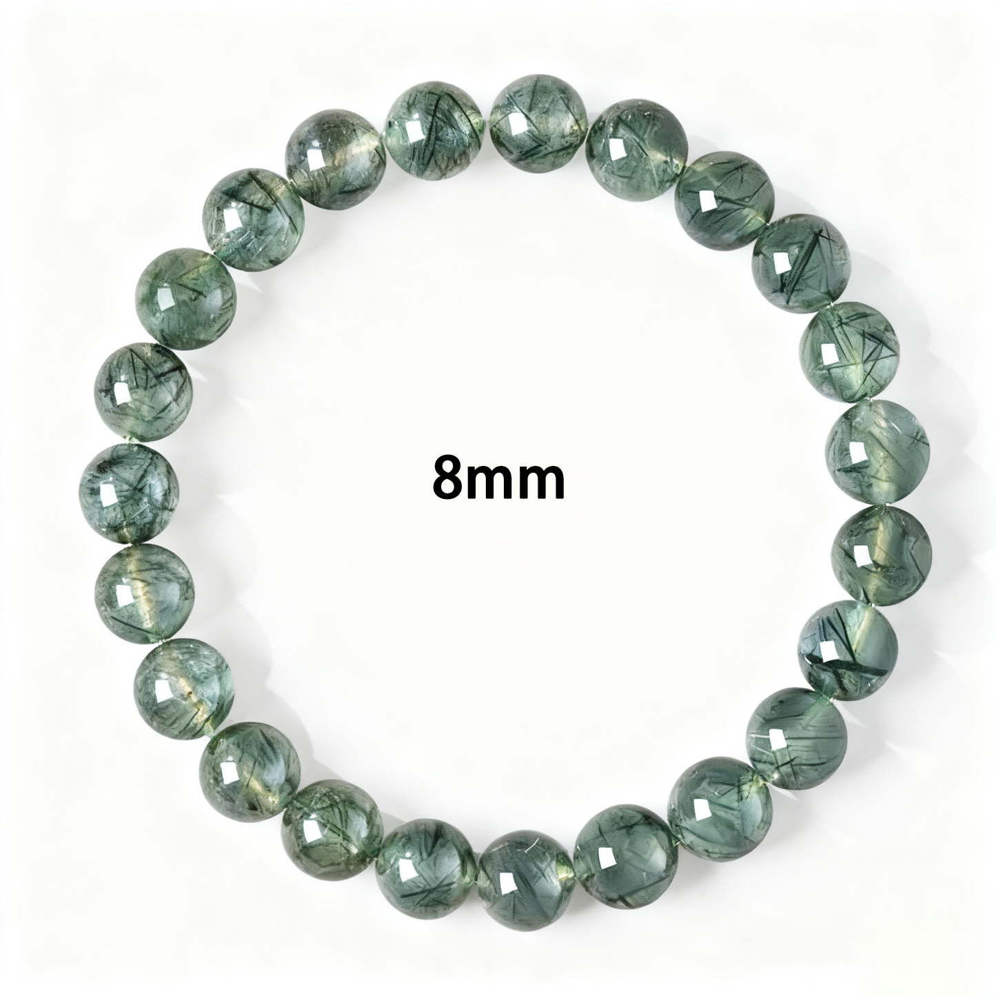 Green Rutilated Quartz's Verdant Glimmer: Vitality & Prosperity Bracelet